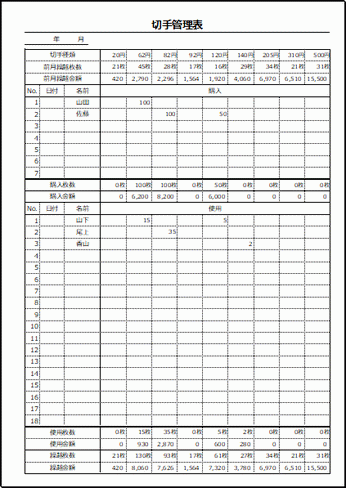 切手管理表のテンプレート｜無料ダウンロード・Excel作成の2種類